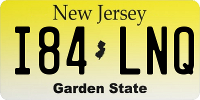 NJ license plate I84LNQ