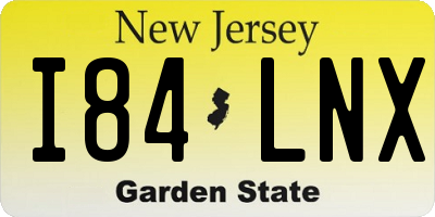 NJ license plate I84LNX