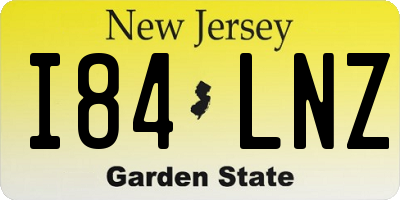 NJ license plate I84LNZ