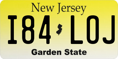 NJ license plate I84LOJ