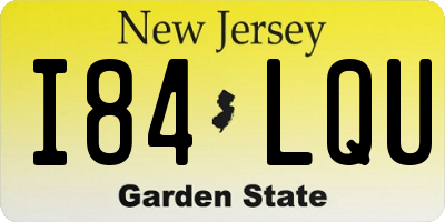 NJ license plate I84LQU