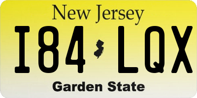 NJ license plate I84LQX