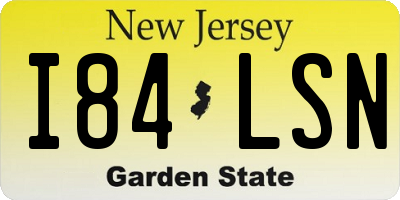 NJ license plate I84LSN