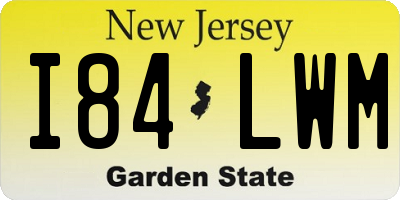 NJ license plate I84LWM