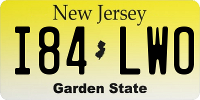 NJ license plate I84LWO