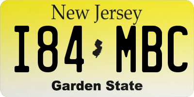 NJ license plate I84MBC