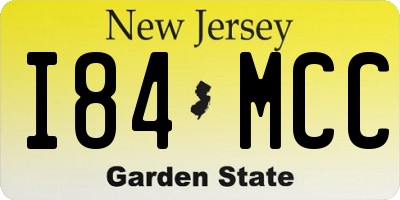 NJ license plate I84MCC