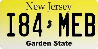 NJ license plate I84MEB