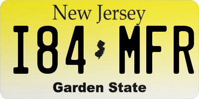 NJ license plate I84MFR