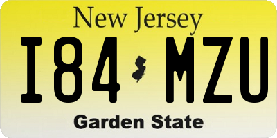 NJ license plate I84MZU