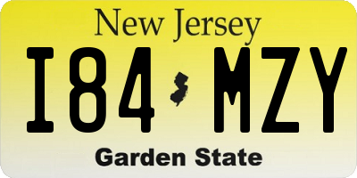 NJ license plate I84MZY