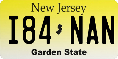 NJ license plate I84NAN