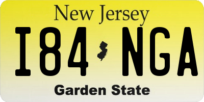 NJ license plate I84NGA