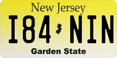 NJ license plate I84NIN
