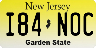 NJ license plate I84NOC