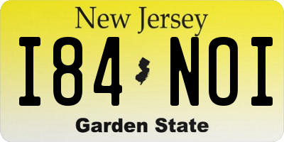 NJ license plate I84NOI