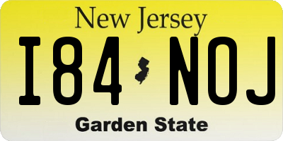 NJ license plate I84NOJ