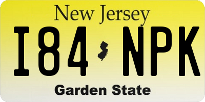 NJ license plate I84NPK