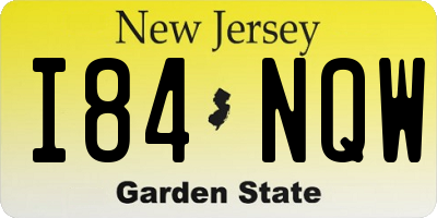 NJ license plate I84NQW