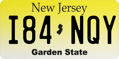 NJ license plate I84NQY