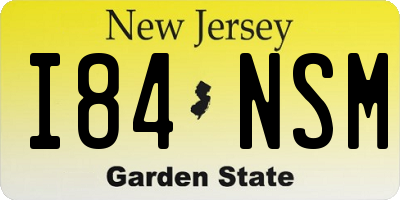 NJ license plate I84NSM