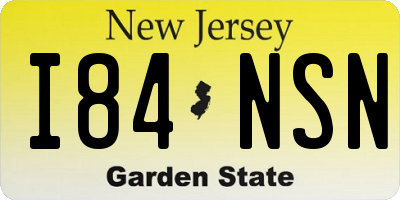 NJ license plate I84NSN