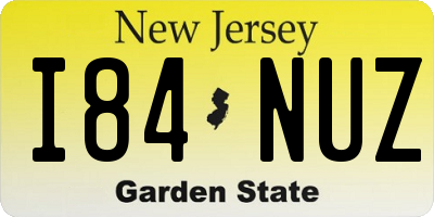 NJ license plate I84NUZ