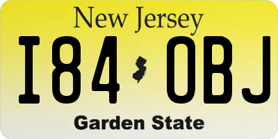 NJ license plate I84OBJ