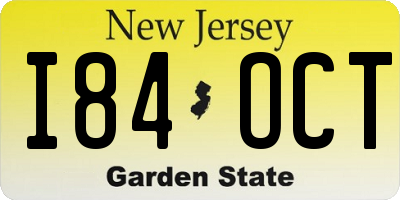NJ license plate I84OCT