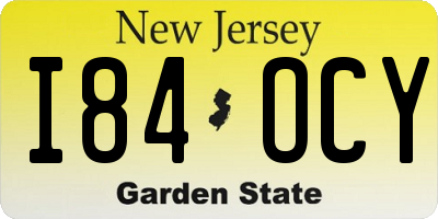 NJ license plate I84OCY