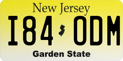NJ license plate I84ODM