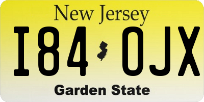 NJ license plate I84OJX