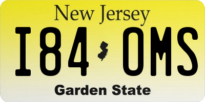 NJ license plate I84OMS