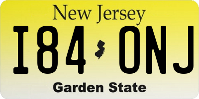 NJ license plate I84ONJ