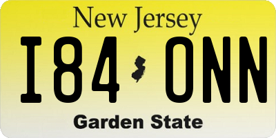 NJ license plate I84ONN
