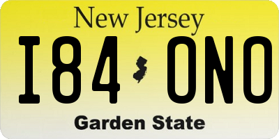NJ license plate I84ONO