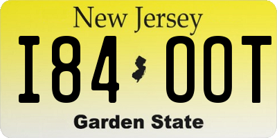 NJ license plate I84OOT