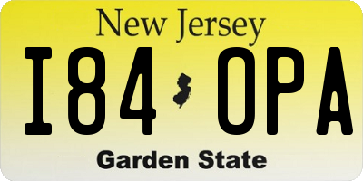 NJ license plate I84OPA