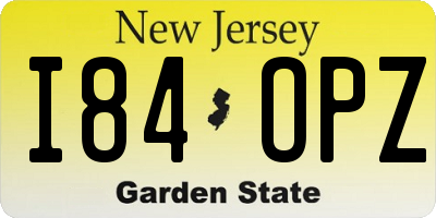 NJ license plate I84OPZ