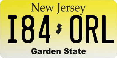 NJ license plate I84ORL