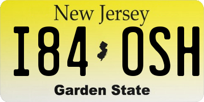 NJ license plate I84OSH