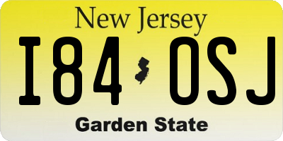 NJ license plate I84OSJ