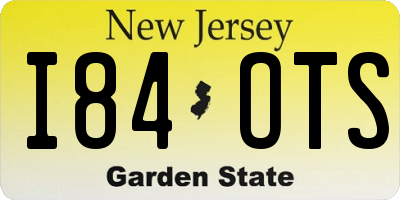 NJ license plate I84OTS