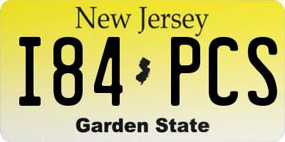 NJ license plate I84PCS