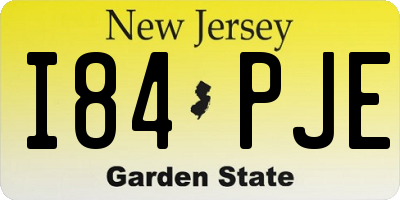 NJ license plate I84PJE