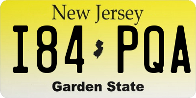 NJ license plate I84PQA