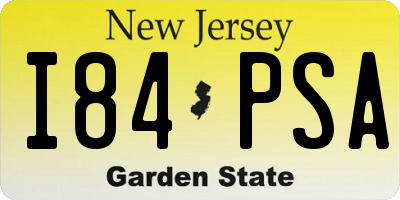 NJ license plate I84PSA