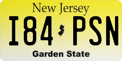 NJ license plate I84PSN