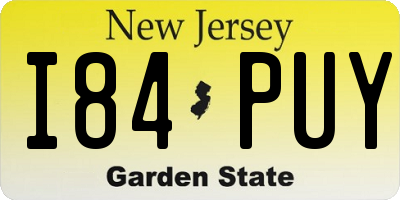 NJ license plate I84PUY
