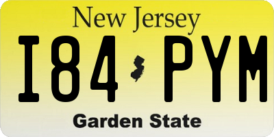 NJ license plate I84PYM